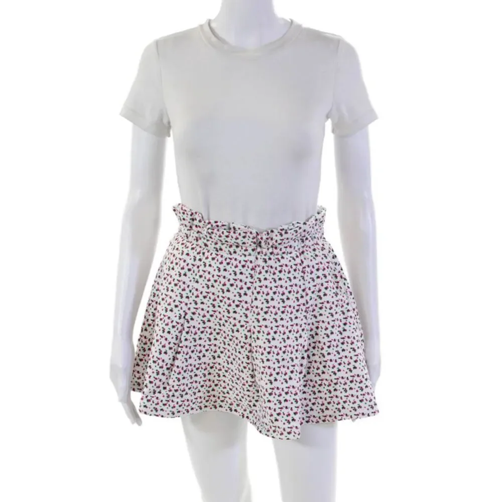 Something Navy Womens Cotton Floral Printed Mini Casual Skort White Size XS